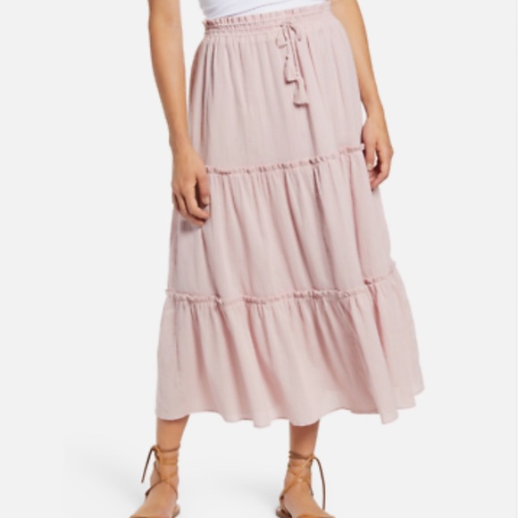 Madewell NWT Cotton Midi Skirt w Elastic Waist - Picture 2 of 9